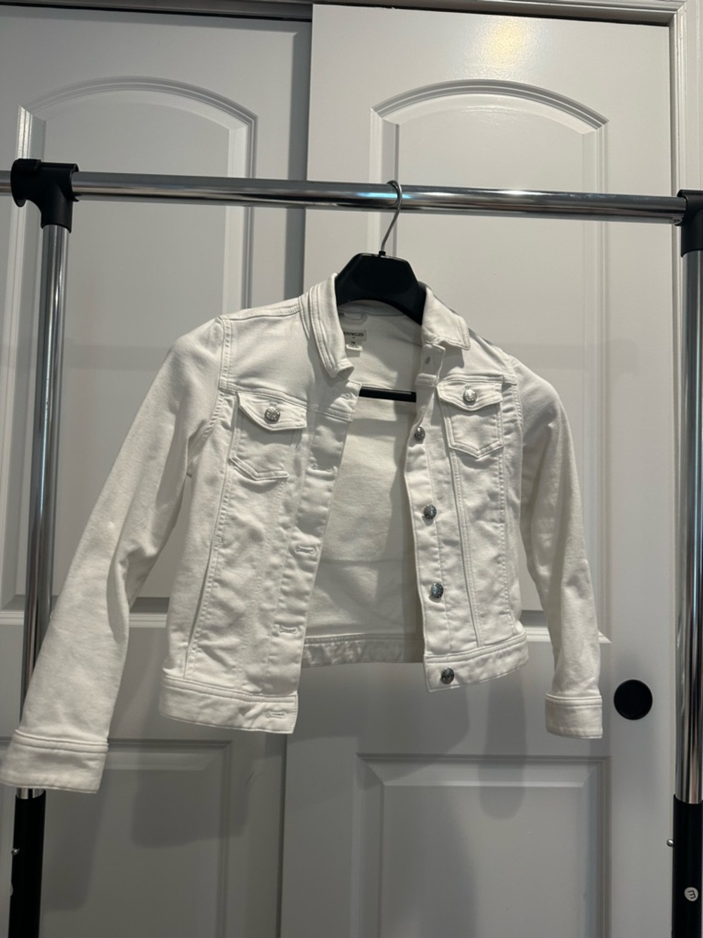 Crewcuts White Denim Jacket with Button Front
